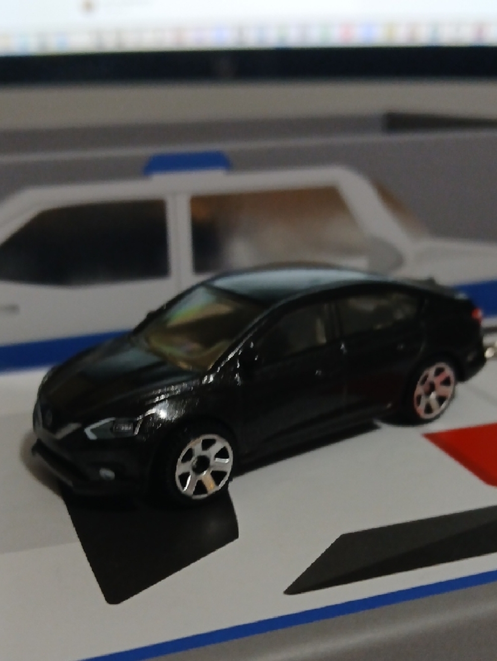 2016 Nissan Sentra Mattel Black  Car Keychain with Silver Accents